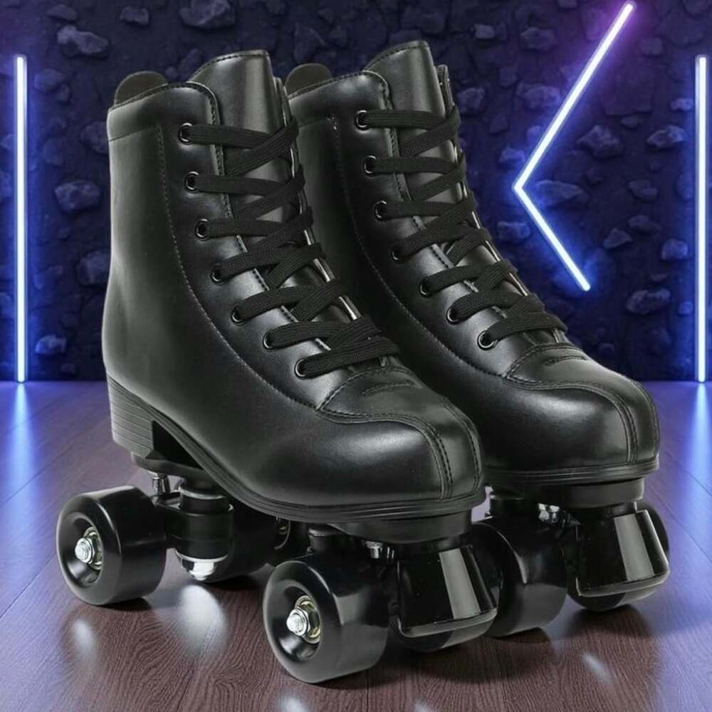 Milky Way Roller Skate Shoes Size 7 US Men / 8.5 US Women Black PU Leather